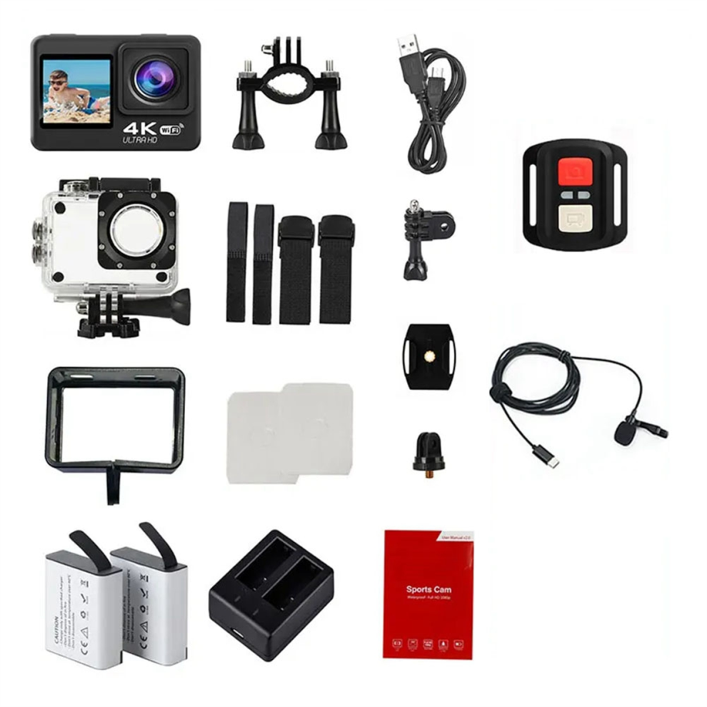 Hd 4K/30 Fps 4K 30Fps Action Camera Schermo Da 2,0 Pollici Wifi Remote View Macchina Per Ciclismo E Immersioni All'aperto Mini Dv