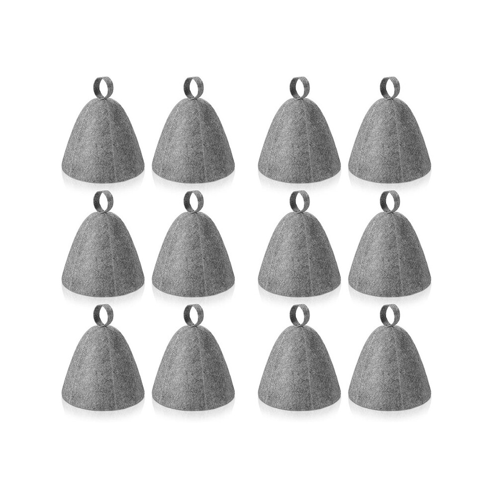 Torribaly 12Pcs Sauna Hat Felt Bath Head Protection Absorbent Cap For Shower Steam Room Accessories
