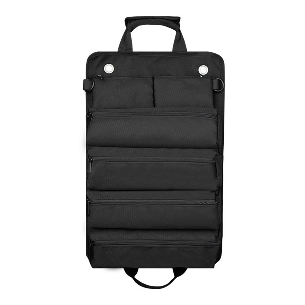 Multifunctional Portable Oxford Cloth Household Car Tool Storage Roll Bag Hardware Kit Electrician Toolbag Black 4853931649741