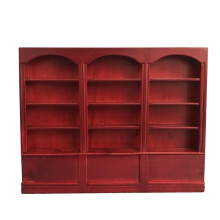 1/12 Scale Miniature Display Ντουλάπι Dolls House Mini Έπιπλα Γυάλινη Βιβλιοθήκη Κόκκινο