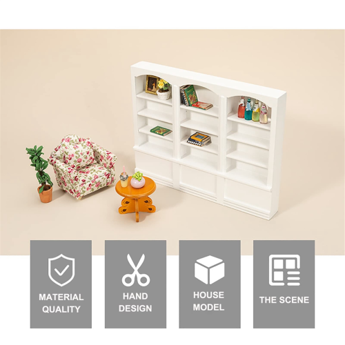 1/12 Scale Miniature Display Ντουλάπι Dolls House Mini Έπιπλα Γυάλινη Βιβλιοθήκη Κόκκινο 2
