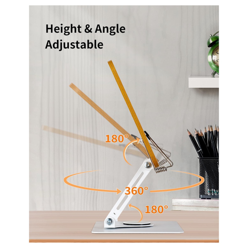 Book Stand for Reading-Adjustable Holder with 360Rotate Base & Foldable Desktop Riser Book,Recipe,Laptop 2