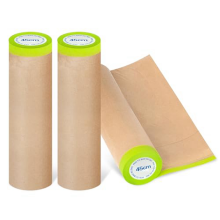 Papier de masquage pré-collé pour peinture, 45 cm x 15 m, papier à peindre, ruban adhésif et drapé pour peintres (3 rouleaux)