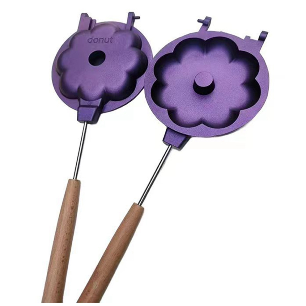 Versatile Stampo Antiaderente In Alluminio Per Ciambelle, Teglia Per Sandwich Con Manico Rimovibile Per Cucinare All'aperto In Campeggio