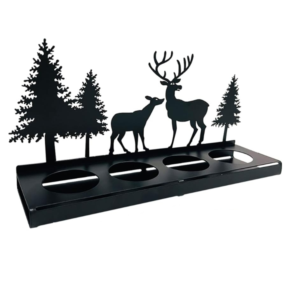 Bougeoir couronne noir pour bougie chauffe-plat, métal moderne, sans mandrin, plateau carré