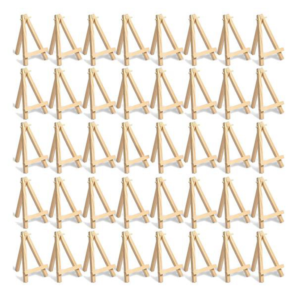 Torribaly 60Pieces Of Mini Wooden Easel. Business Cards, Display Photos, Small Canvases, Classroom Diy Arts And Crafts 8X15cm
