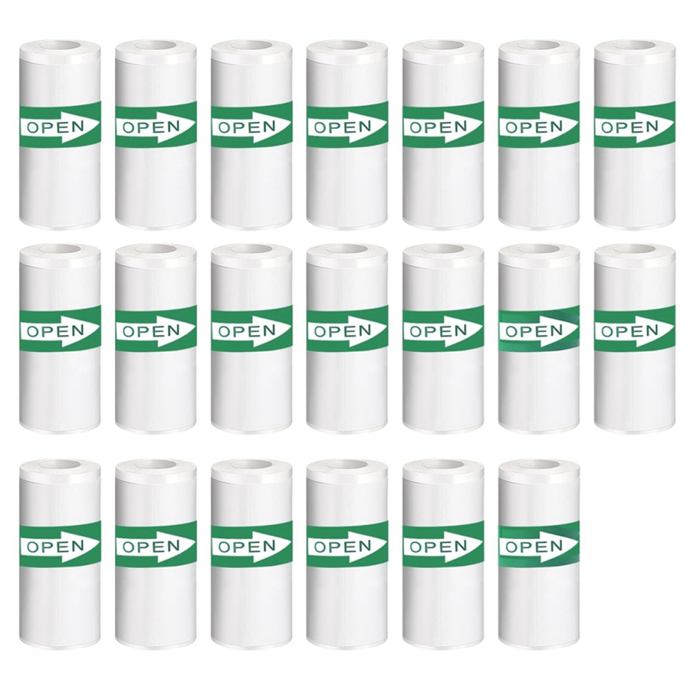 20PCS Mini Printer Paper, Thermal Sticker Paper,Self-Adhesive,Mini Paper,Notes,Black on White,5.7x2.5cm