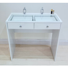 7seas® Rose Premium Clear Glass Top (High White Gloss) Dressing Table