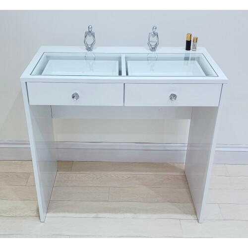 7seas® Rose Premium Clear Glass Top (High White Gloss) Dressing Table
