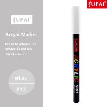 (White) JUPAI 1pcs Acrylic Paint Marker, Leak-proof Water-