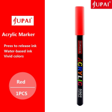 (Red) JUPAI 1pcs Acrylic Paint Marker, Leak-proof Water-