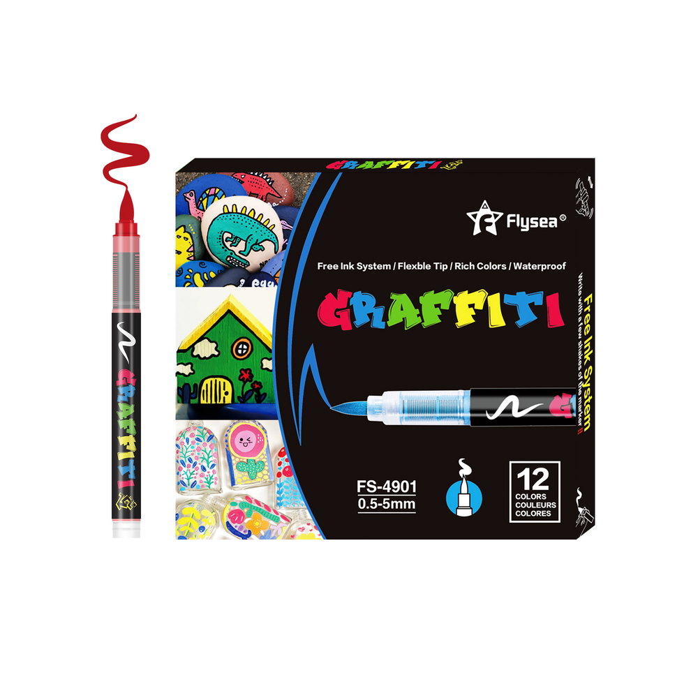 (12 colors) 12/24/36 Colors Liquid Straight Type Acrylic Marke-image-OPC-PGHHV2N-NEW