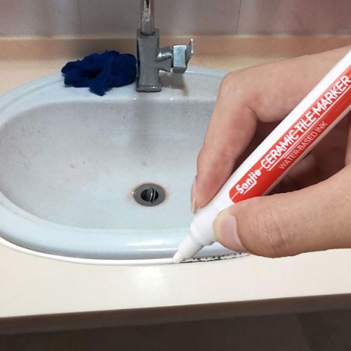 (Black) Sofia White Waterproof Tile Marker Grout Pen Wall 2