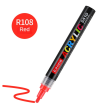 (Red) Roise Colorful Acrylic Paint Pens Brush Marker Pen