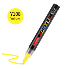 (Yellow) Roise Colorful Acrylic Paint Pens Brush Marker Pen