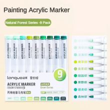 (Green Series) Acrylic Paint Pens Brush 81/9 Colors Marker Pen fo