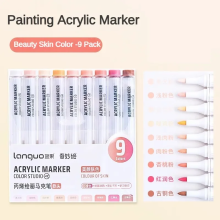 (Color Of Skin Series) Acrylic Paint Pens Brush 81/9 Colors Marker Pen fo
