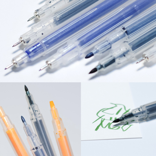 (Brush) 1PCS Empty Refillable Fineliner Pen Drawing Marker 1