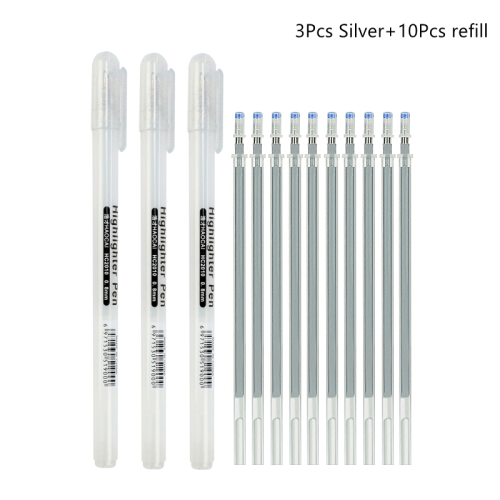 (Value Pack D) 3/13Pc White Gel Pen 0.8mm Fine Point White Pen Re