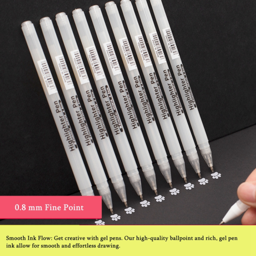 (Value Pack D) 3/13Pc White Gel Pen 0.8mm Fine Point White Pen Re 1