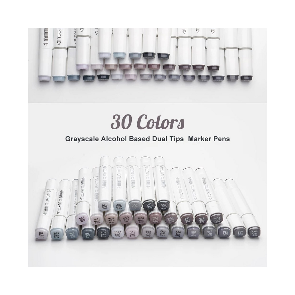 (CG5) Gray Series Art Marker Dual Tip Alcohol Based Neut-image-OPC-PGHHYQR-NEW