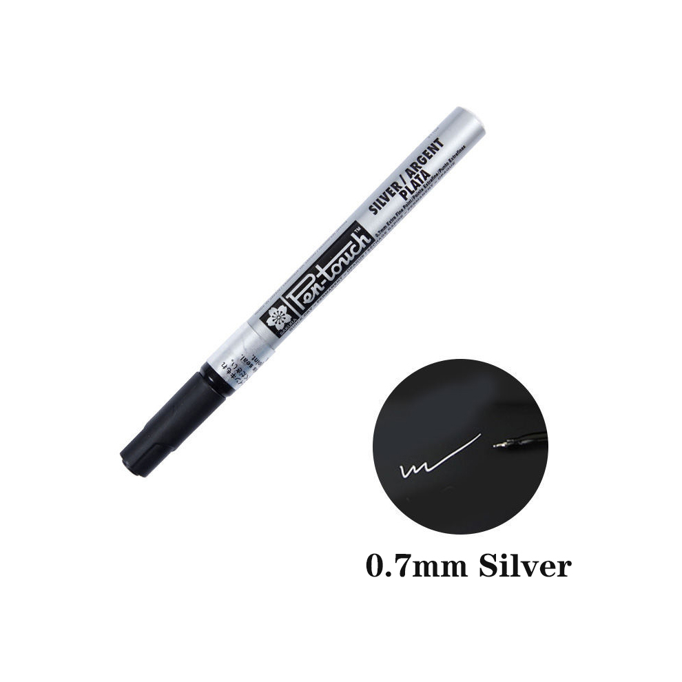 (0.7mm Silver) Silver Gold Permanent Metallic Marker Pens 0.7/1.0-image-OPC-PGHHZKQ-NEW