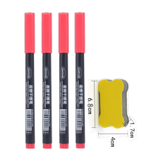 (4Pcs red set) 4/10Pcs Dry Erase Markers Ultra Fine Tip,0.5mm 3Co