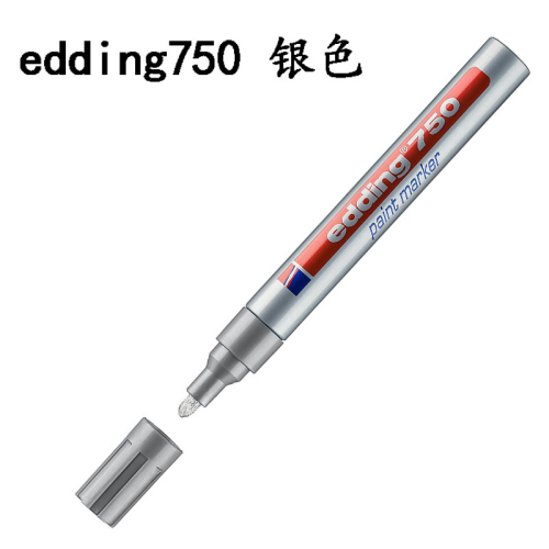 (Silver) 1pcs Edding 750 Waterproof Permanent Marker Metall