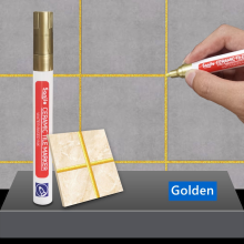 (1 Pcs-Gold) Waterproof White Grout Tile Pen Wall Grout Restore