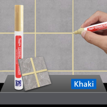 (1 Pcs-Khaki) Waterproof White Grout Tile Pen Wall Grout Restore