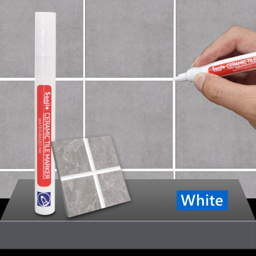 (1 Pcs-White) Waterproof White Grout Tile Pen Wall Grout Restore