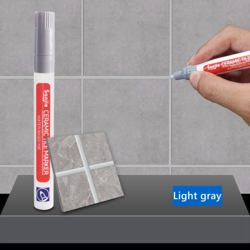 (1 Pcs-Light grey) Waterproof White Grout Tile Pen Wall Grout Restore