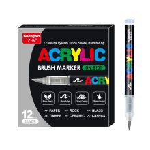 (12 Silver) 12-72 Colors Direct-liquid Acrylic Paint Pens Brus