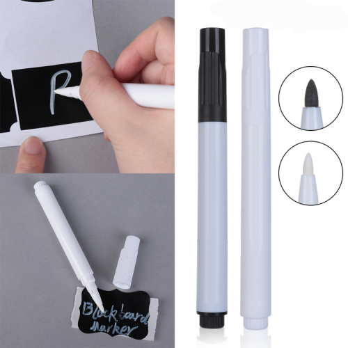 (2Pcs Set) 1pc Black White Liquid Chalk Blackboard Drawing Pe 1