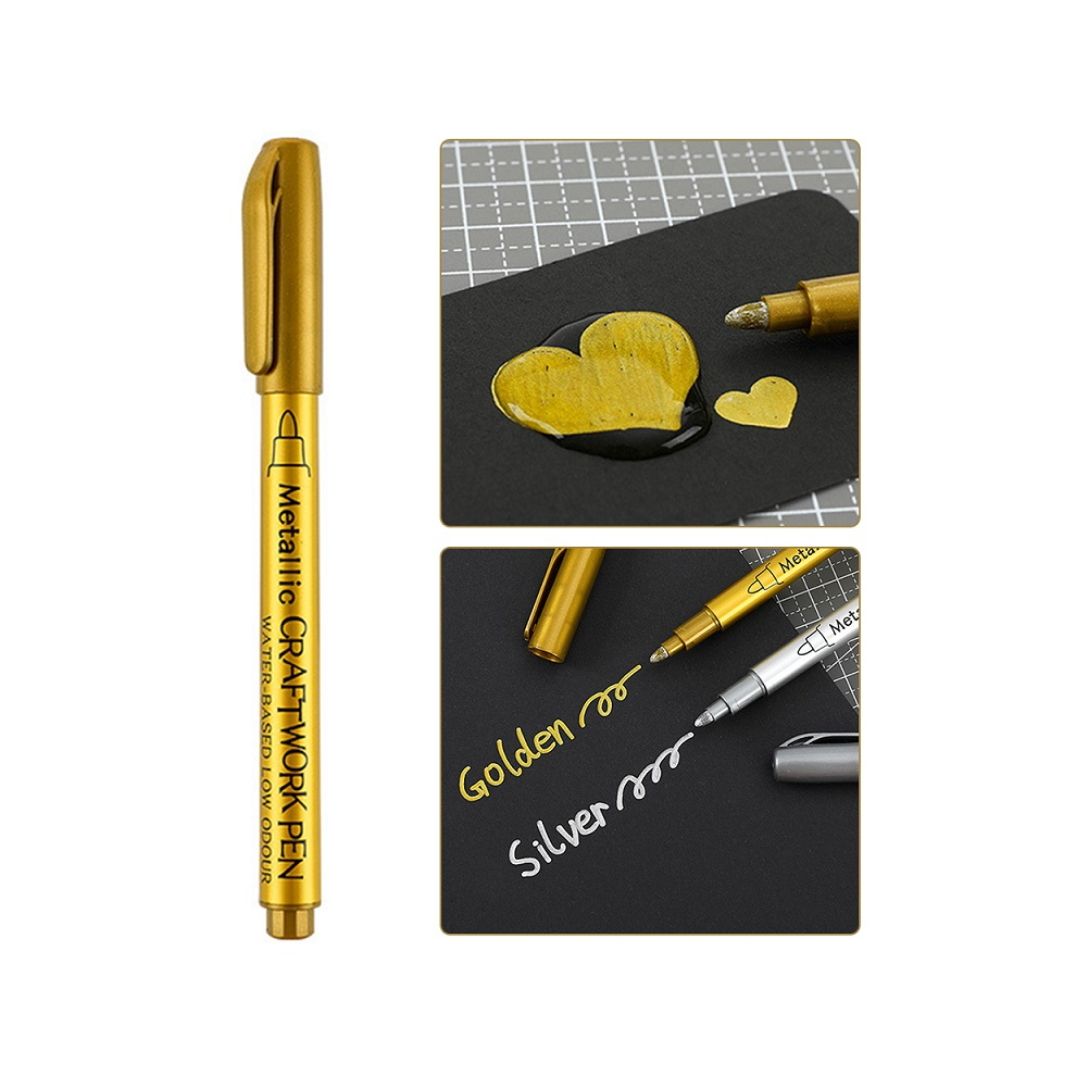 (Metal Marker-Gold) DIY Reflective Art Marker Paint Pen Silver Mirror-image-OPC-PGHJ5BF-NEW
