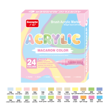 (8201M-24 Colors) Acrylic Paint Pens Brush Tip,24 Skin Tone Colors&M