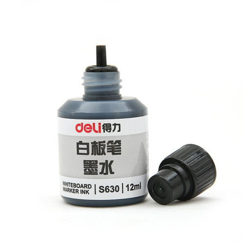 (2) Deli 1 pcs Whiteboard Marker Refill Ink Black Blue 2
