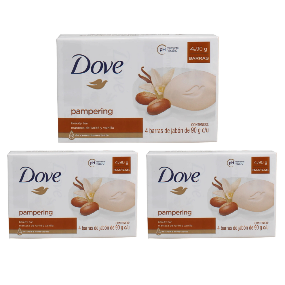 12 x 90g Dove Shea Butter Beauty Cream Soap Bar Pampering