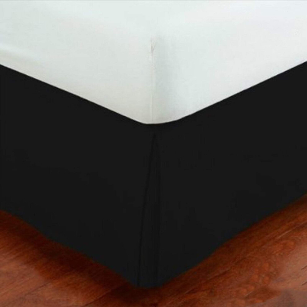 Jupe de lit sur mesure en microfibre facile d'entretien, collection Fancy, taille standard, 14 pouces, noir uni, neuf