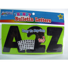 Trendy store bulletin-bogstaver - sort (70 tegn)