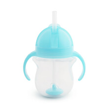 Munchkin Sippy Cup für Kleinkinder, auslaufsicherer Becher mit schwerem Strohhalm und Übergangshandles, 207 ml, Blau