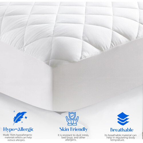 Small Double Mattress Protector Fitted Breathable, Quilted 4FT Mattress Protector Small Double-4FT (122x190+30CM) 1