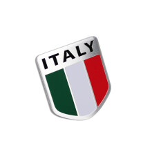 Generisk billegering aluminium 3D Italien Italiensk Flag Emblem Badge Decals Sticker