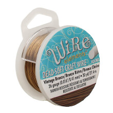 De Beadsmith Wire Elements Craft Wire - Aanslagbestendig Zacht Temper Rond Vintage Bronskleur - 0,41 mm 26 Gauge 30 Yard Spool - Sieraden maken Draad