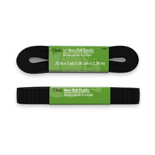 El   stico Dritz negro sin enrollar de 3/4"" y 3 yardas de largo 1