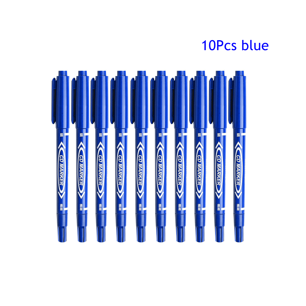 (10Pcs blue) 10 Pcs/set Twin Tip Colored Permanent Art Markers-image-OPC-PGHJ7Y9-NEW