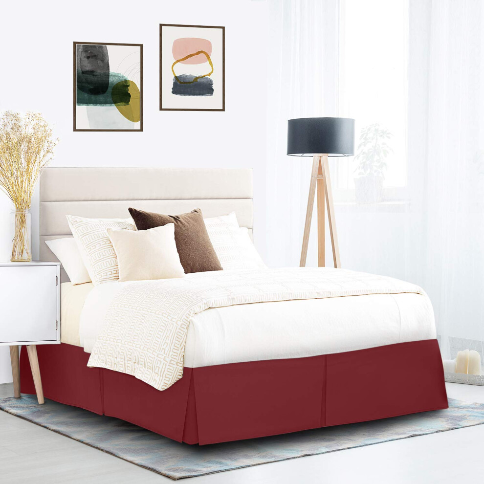 Cache-sommier Nestl Red Heaven King Size - Cache-sommier King Size 35,6 cm - Cache-sommier en microfibre bross   e - Cache-sommier pliss    de qualit