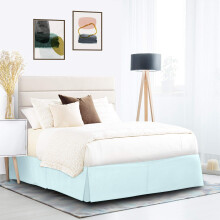 Saia de Cama Nestl Light Azul Bebé - Saia para Cama de Tamanho Total 14 Pol - Saia de Microfibra - Qualidade de Hotel