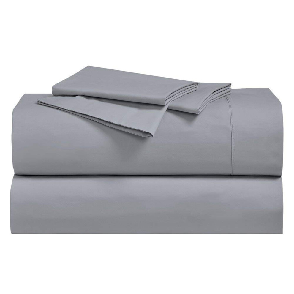Parure de lit Royal Hotel Bedding Abripedic Crispy Percale 300 fils, 5 pi   ces, 100 % coton, avec poche profonde jusqu'    45 cm, gris, King size
