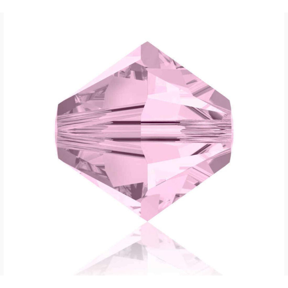 50 Pezzi Adabele Austriaco 10 Mm Perline Di Cristallo Bicono Sfaccettate Rosaline Rosa-image